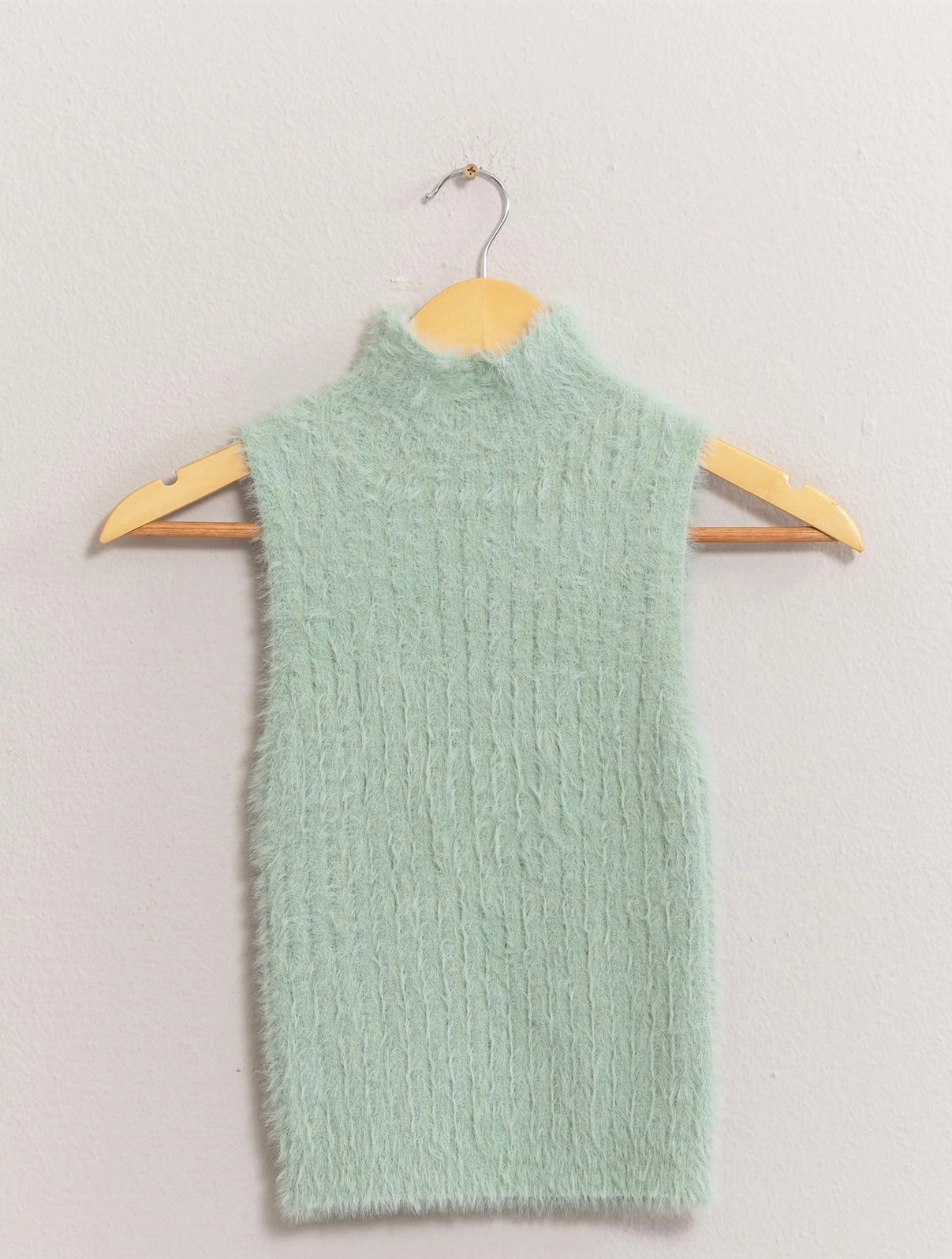 Fuzzy Sleeveless Knit Top